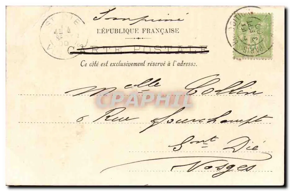 Weltausstellung 1900 — Avenue Nicolas — Verleger Nicolas H. L. - Rückseite