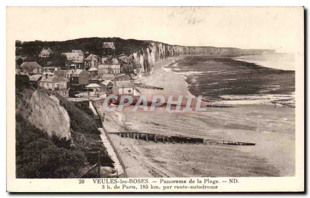 Vista de Veules-les-Roses — Panorama da Praia — Edição Bagot-Blondel - Frente