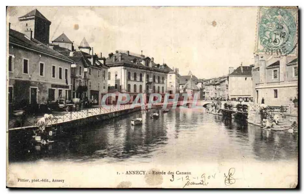 Annecy — Entrada dos Canais — Pittier, fot.-édit., Annecy - Frente