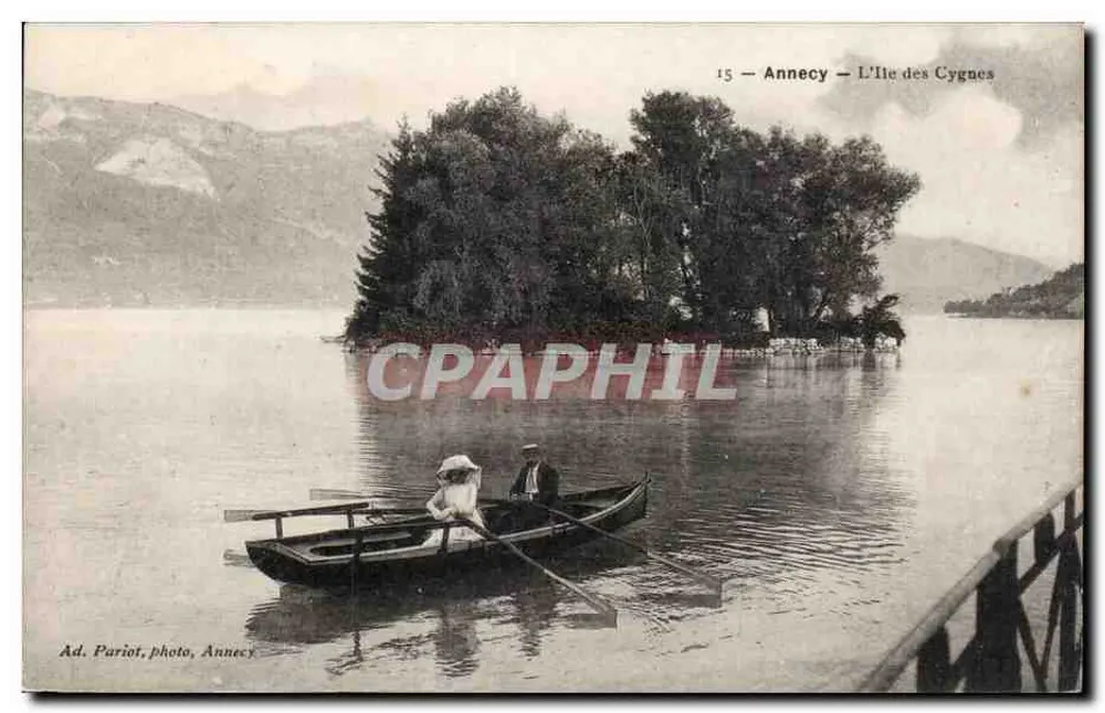 Annecy — A Ilha dos Cisnes — Ad. Pariot, foto, Annecy - Frente