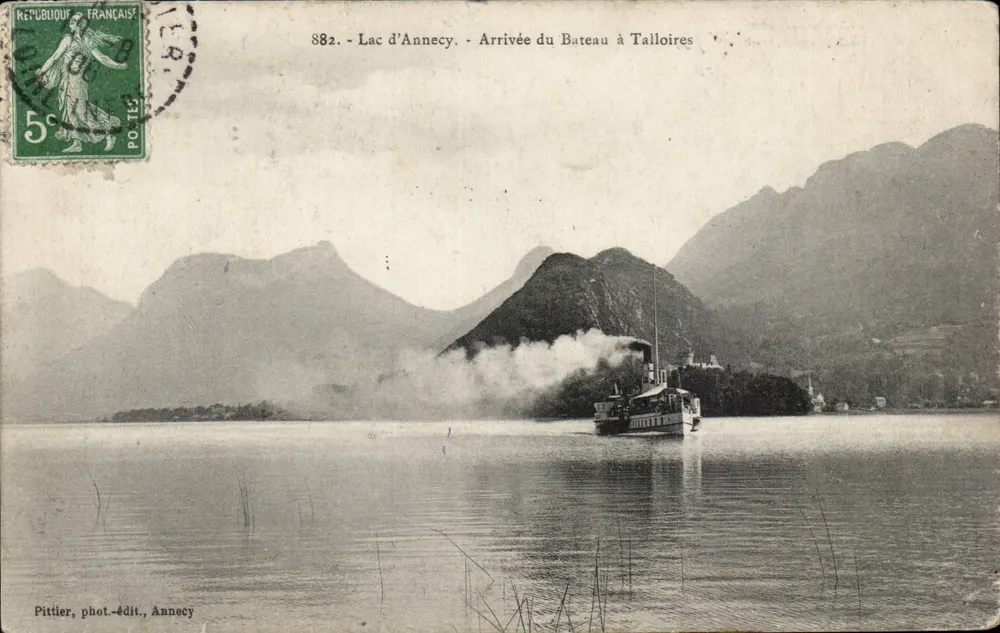 Lago de Annecy — Chegada do Barco a Talloires — Pittier, fot.-edit., Annecy - Frente