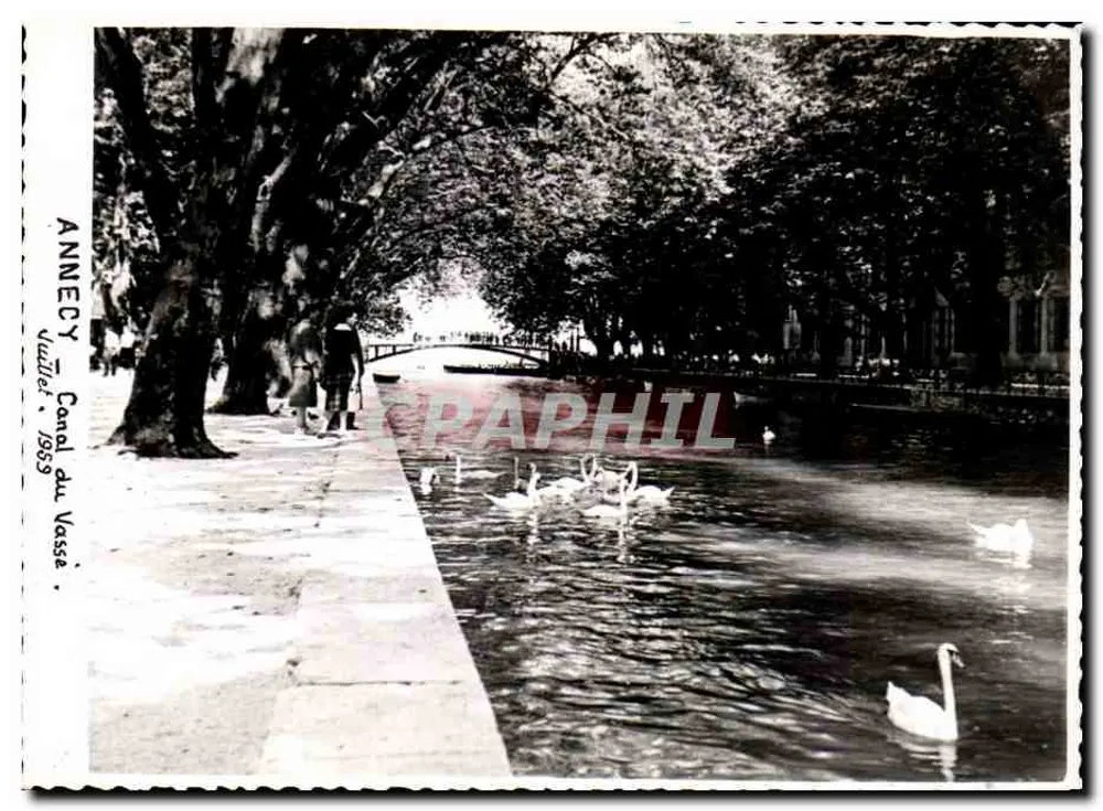 Anneye - Kanaal van de Vasse — uitzicht van de wandelpad en de zwanen, Vuzelier, 1959 - Voorkant