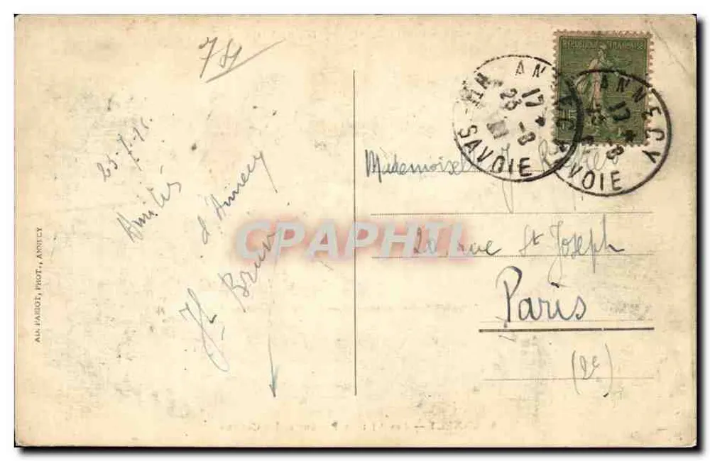 Annecy — Les Vieilles Prisons et les Canaux — AM. PABOUP, ANNECY, n°29 - Rückseite