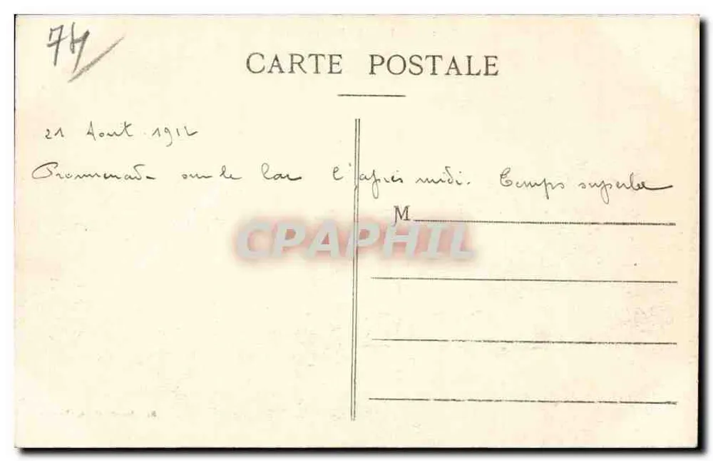 Annecy — Il Porto e il Lago — P. I. Marlet, fotografo Annecy, n° 79 - Verso