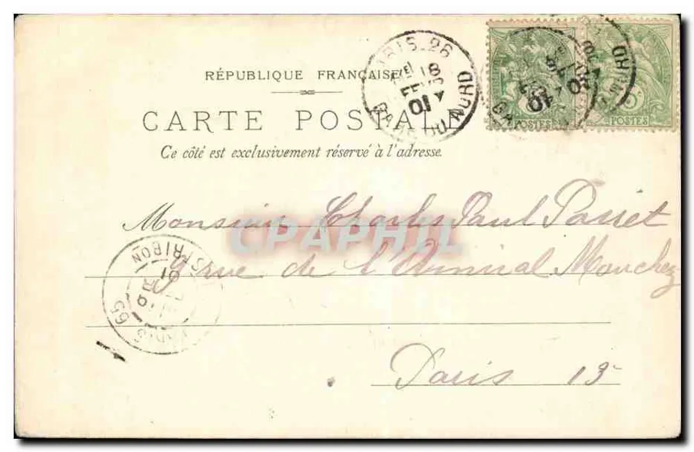 Hauptportal des Petit Palais — Weltausstellung 1900 — Verlag Paul - Rückseite