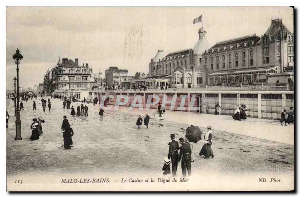 Malo-les-Bains — Das Casino und die Seedyke — ND. Fotografie - Vorderseite