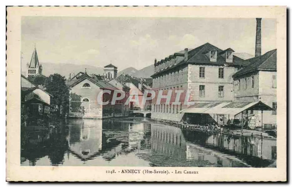 ANNECY (Hte-Savoie) - Os Canais — Bilhete postal antigo n°1048, editor L. Faurag - Frente
