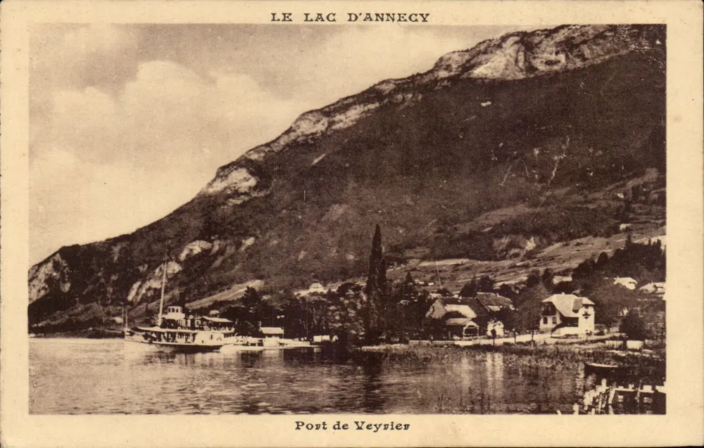 El Lago de Annecy — Puerto de Veysiers — Edición Especial de la Tarjeta de Barco Avaleur - Anverso