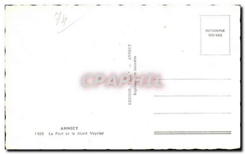 Der Hafen und der Mont Veyrier — Annecy — Edition NILL — Nr. 1488 - Rückseite