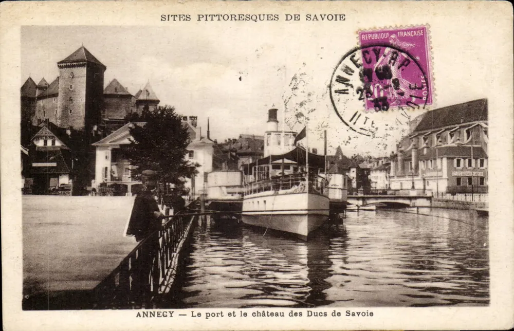 Annecy — Der Hafen und das Schloss der Herzöge von Savoyen — Pariot, phot. Annecy - Vorderseite
