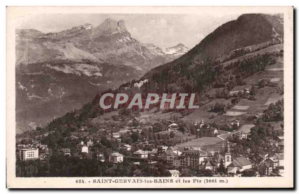 Saint-Gervais-les-Bains und die Fiz (2661 m.) — Panoramablick — L. Morand, photo-édition (Haute-Savoie) - Vorderseite