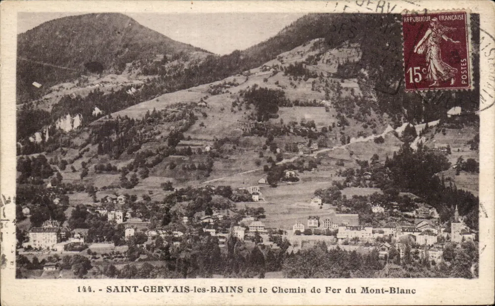 Saint-Gervais-les-Bains und die Mont-Blanc-Bahn — L. Morand, phot.édit. — n° 144 - Vorderseite