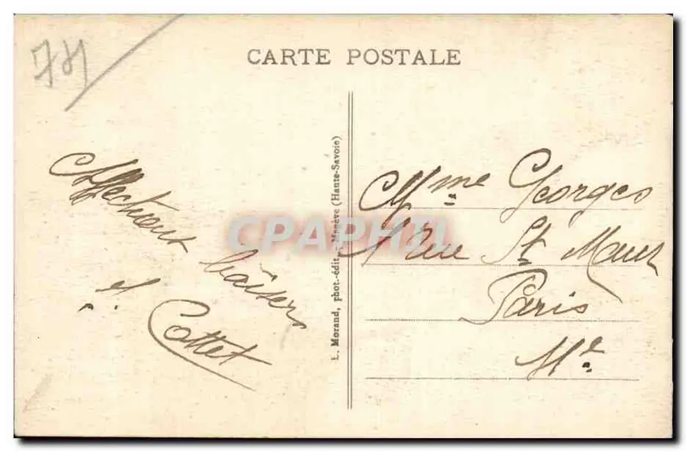 Saint-Gervais-les-Bains — La Vignette und die Mont-Blanc-Bahn — Nr. 713 — L. Morand, Fotoverleger (Haute-Savoie) - Rückseite
