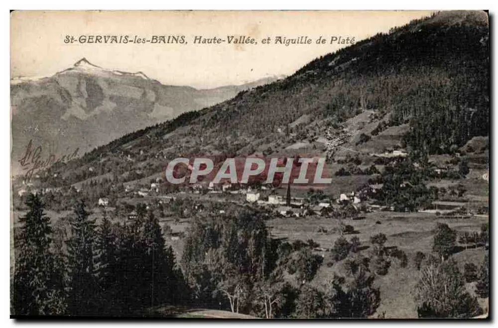 St-Gervais-les-Bains, Hochtal und Aiguille de Platé — Panoramablick — unbekannter Verleger - Vorderseite
