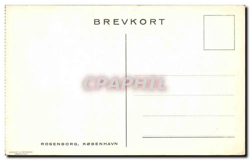 Rosenborg — Schloss Rosenborg — Verlag: Egholm & Petersen, Kopenhagen - Rückseite