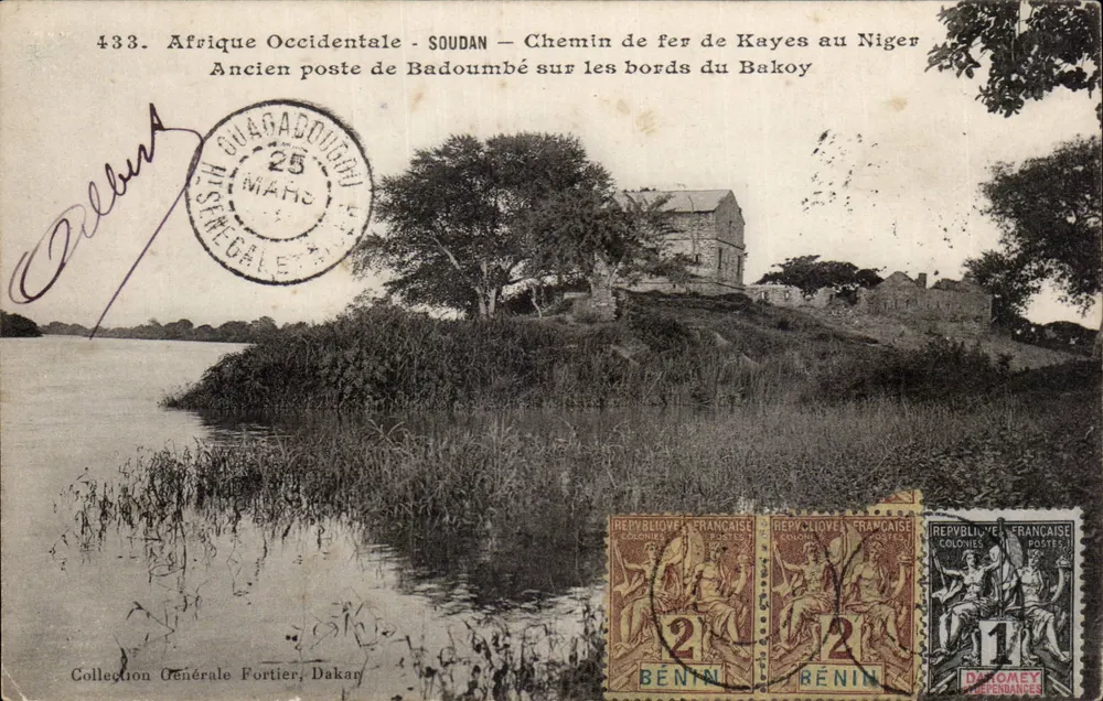 Altes Postamt von Badoumbé an den Ufern des Bakoy — Französisch-Westafrika — Sudan — Eisenbahn von Kayes nach Niger — Nr. 433 — Verlag General Collection Fortier, Dakar - Vorderseite