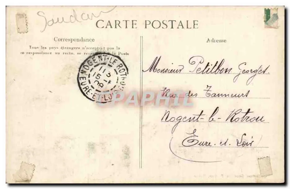 Altes Postamt von Badoumbé an den Ufern des Bakoy — Französisch-Westafrika — Sudan — Eisenbahn von Kayes nach Niger — Nr. 433 — Verlag General Collection Fortier, Dakar - Rückseite