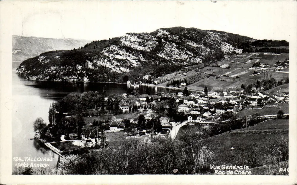 Talloires cerca de Annecy — Vista General Roc de Chère — Editor R. Bruna, Lyon - Anverso