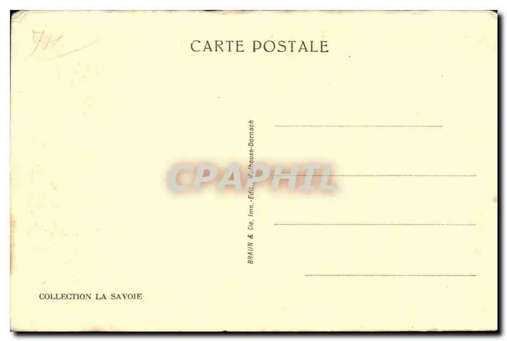 Les Praz de Chamonix e a Aiguille du Dru — Bilhete postal antigo 12100 — Braun & Cie, Impr. Dornach - Verso