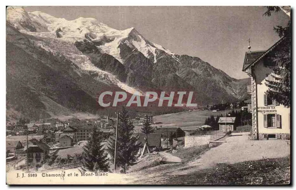 Chamonix e o Monte Branco — J. J. 5989 — Jullien frères, Genebra - Frente