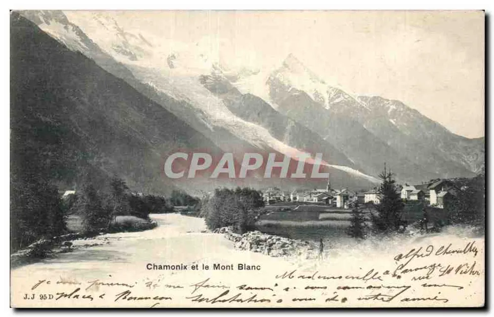 Chamonix e o Monte Branco — J.J. 95 D — editor J.J. 95 D - Frente