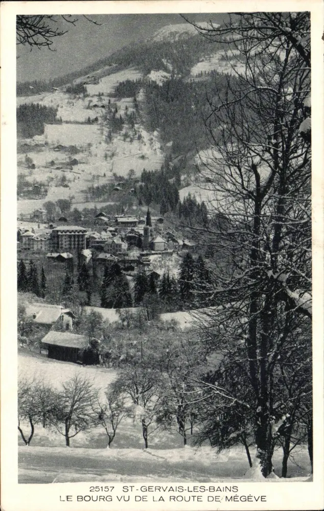 St-Gervais-les-Bains — Das Dorf aus der Richtung der Mégeve Straße gesehen — Braun & Cie, Dernach - Vorderseite