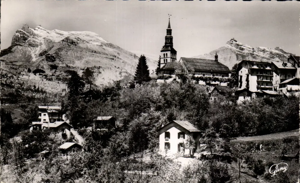 Saint-Gervais-les-Bains — Die Kirche und die Aiguilles de Warrens — Gémy - Vorderseite