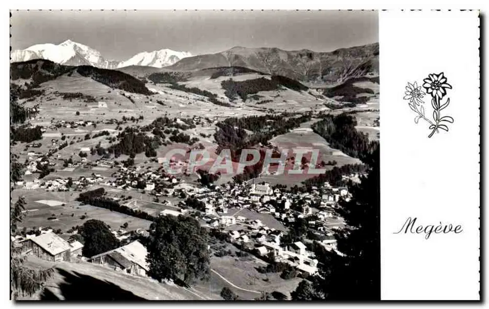 Megève — Allgemeiner Blick auf Megève und den Mont Blanc — Photos LE MOULT, rue Guérin - Vorderseite