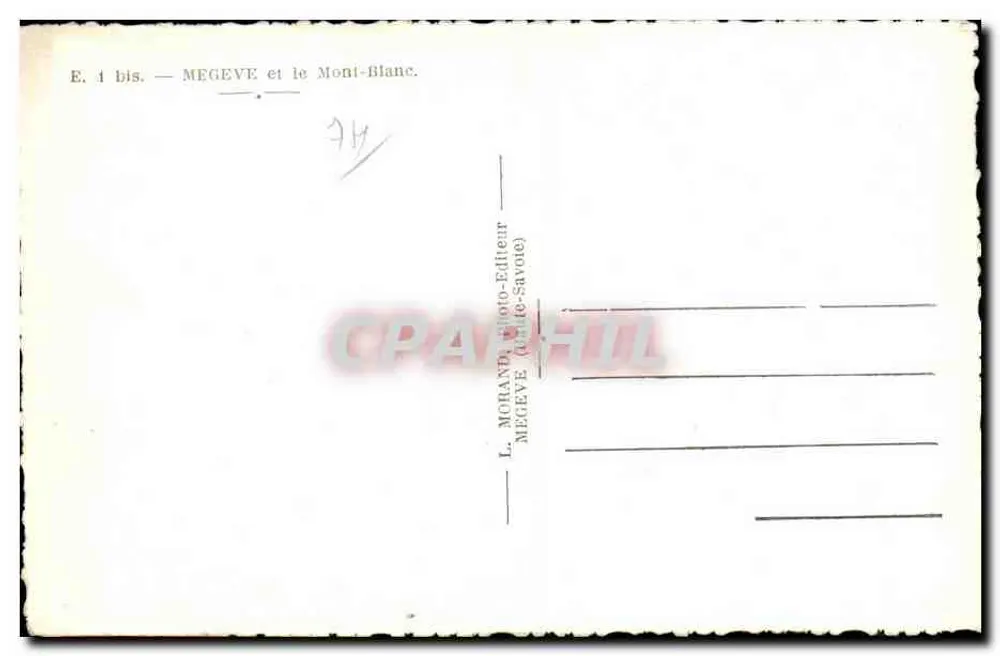 Mégeve e o Monte Branco — L. Mohand, editor (Mégeve, Alta Saboia) - Verso