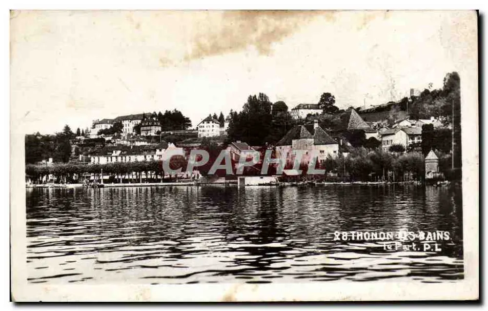 Thonon-les-Bains — visão do lago e das casas na margem — editor Brunaud, Lyon - Frente