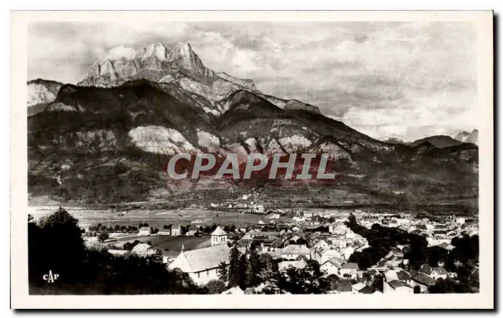 Sallanches — Vista generale e le Aiguilles de Warenns — Edizione Montplant - Recto
