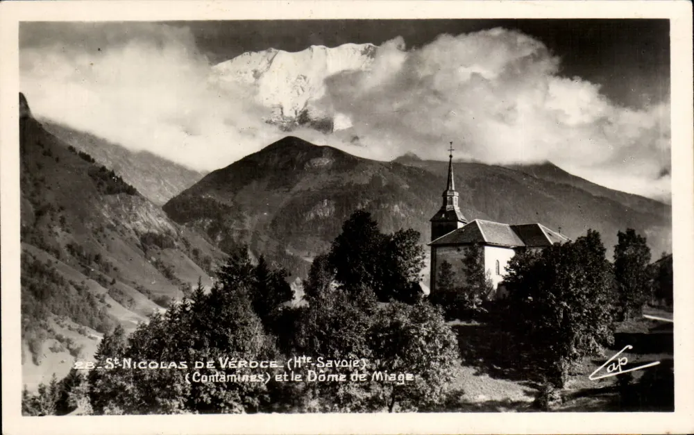 St-Nicolas de Véroce (Contamines) i DOME DE MIAge — Wys. Savoie — wydawca C.A.P. Paryż - Awers