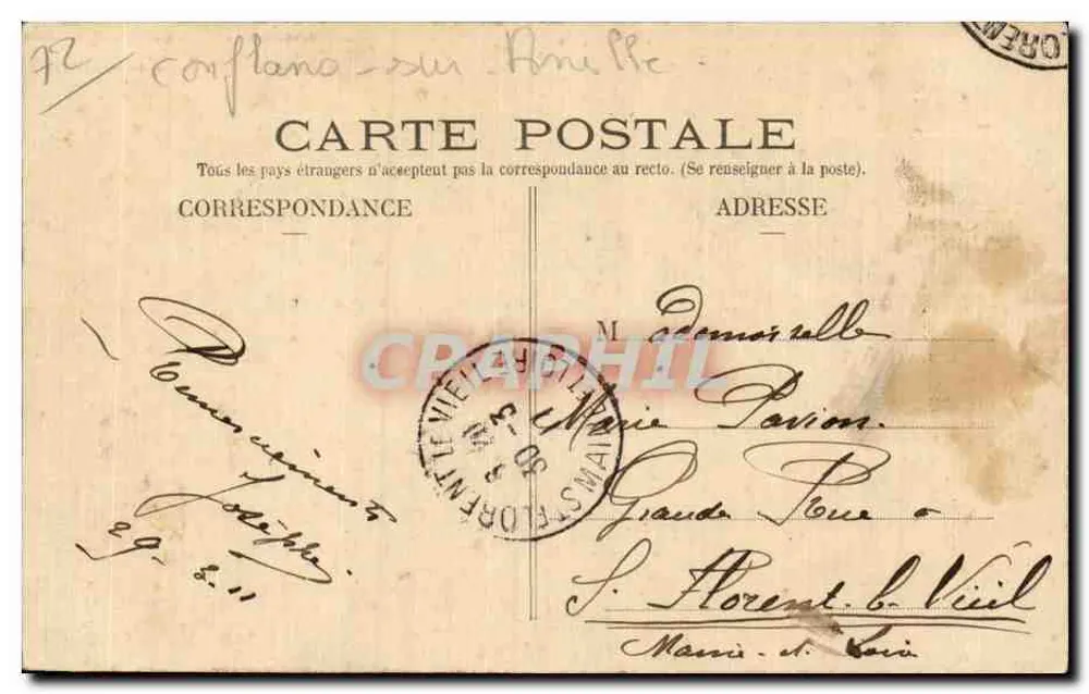 Conflans-sur-Abrie - Castelo — Lovau édit. - Verso