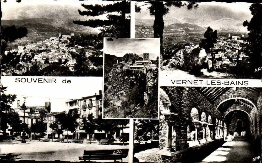 Vernet-les-Bains — Vista panorâmica e sítios históricos — Sociedade das Cartas Postais AFA-POUX - Frente