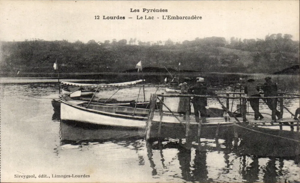 Os Pirineus — O Lago — O Embarcadouro — Sireygeol, editor, Limoges-Lourdes - Frente