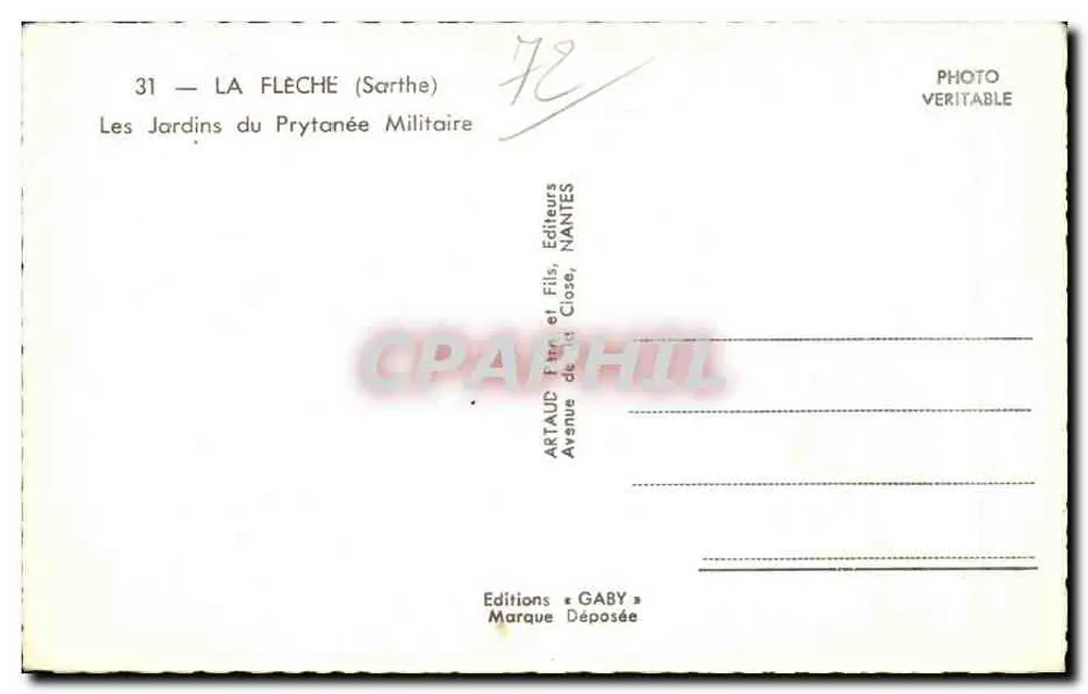 Os Jardins do Prytanée Militar — La Flèche (Sarthe) — Éditions Gaby - Verso