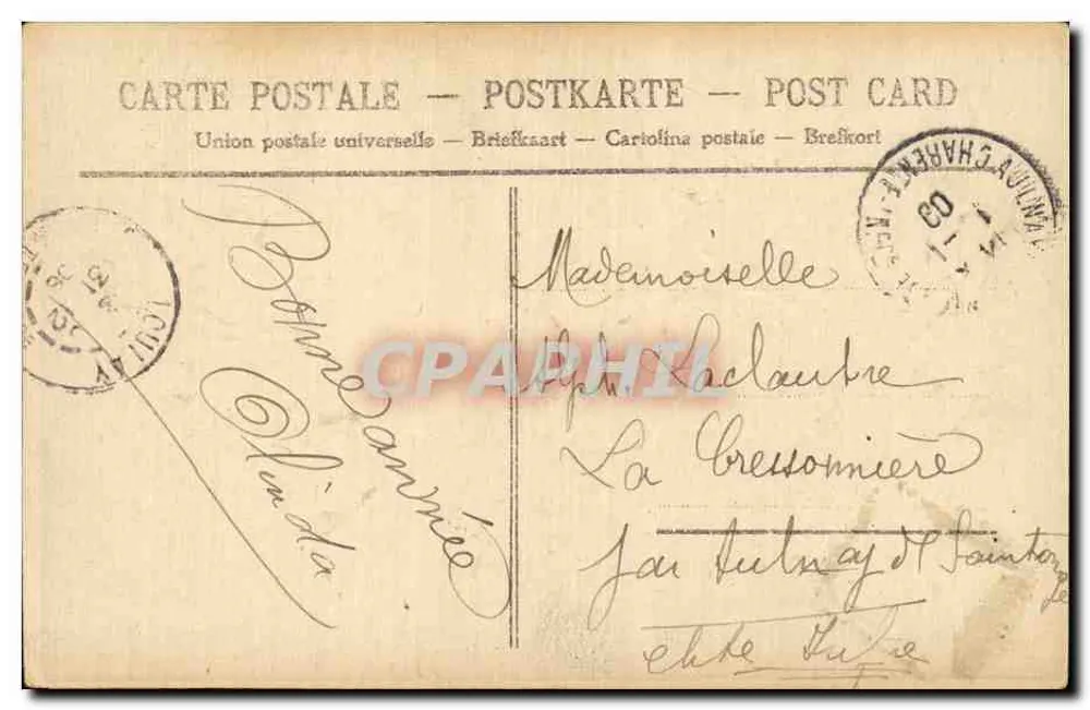 Vogel und Blumen — Umschlag und Briefmarke — Verleger nicht sichtbar - Rückseite