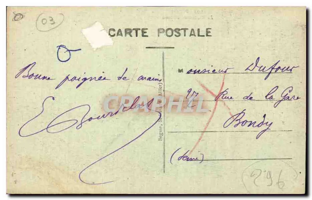 Vichy — O Thermal-Palace — Office de Renseignements - Verso