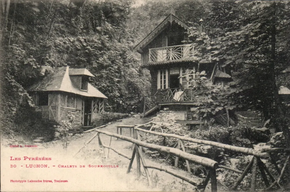Os Pirineus - Luchon - Chalets de Sourrouille — Fototipia Labouché frères, Toulouse - Frente