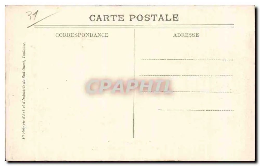 Toulouse — Eingang zum Grand-Rond-Garten — Phototypie d'Art et d'Industrie du Sud-Ouest - Rückseite