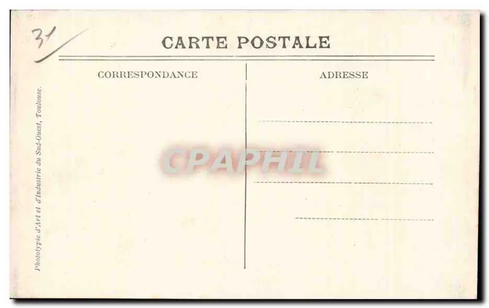 Toulouse — Der Hängebrücke, Hospice de la Grave — Phototype L'Art et d'Industrie du Sud-Ouest, Toulouse, n°56 - Rückseite