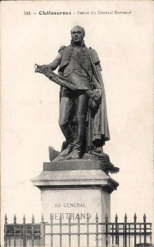 Châteauroux — Estátua do Geral Bertrand — Editor FRANCE, n° 544 - Frente