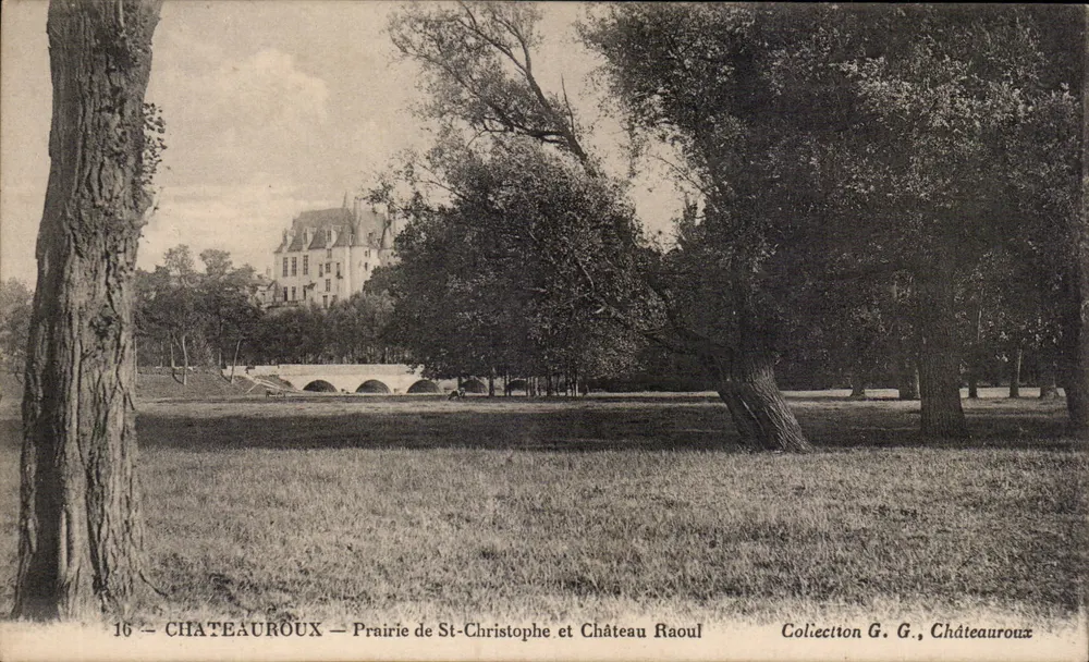 Châteauroux — Prairie von St-Christophe und Schloss Raoul — Sammlung G. G. - Vorderseite