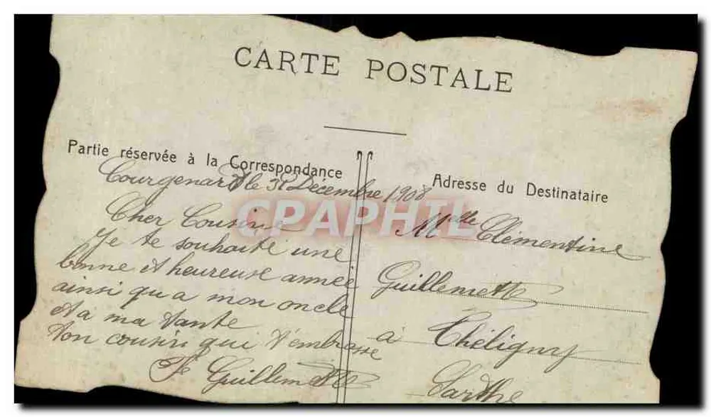 Boa e Feliz Ano — Flores e pombas — Carta postal - Verso