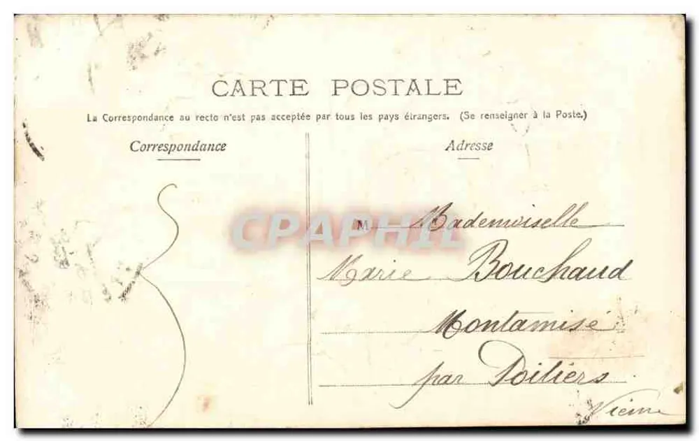 Flores de violetas — Boa Ano 1906 — Marie Bouchaud - Verso