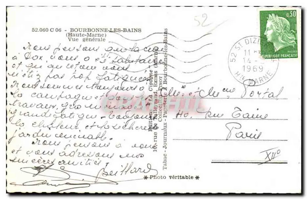 Bourbonne-les-Bains — Vista geral — A Cegonha - Verso
