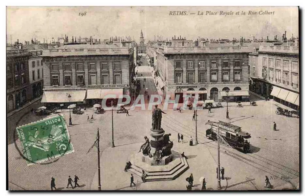 Reims — A Place Royale e a Rue Colbert — Editor ND, n° 51 - Frente