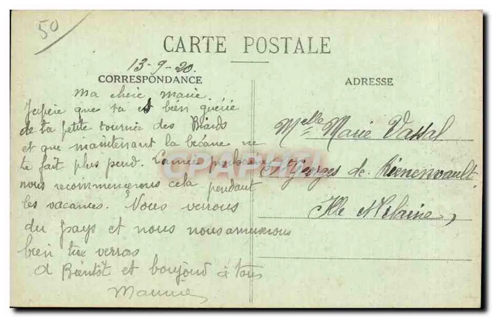 Cherbourg — Estudo de ondas na Place Napoléon em um dia de tempestade — Coleção F. C., Cherbourg - Verso