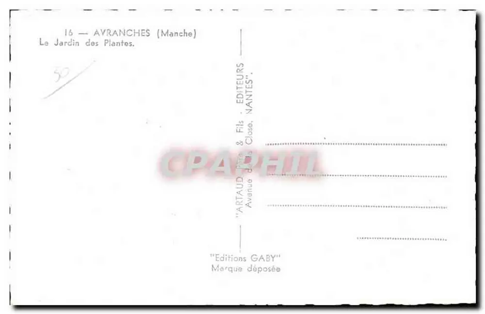 Avranches (Manche) — Il Giardino delle Piante — Edizioni Gaby - Verso