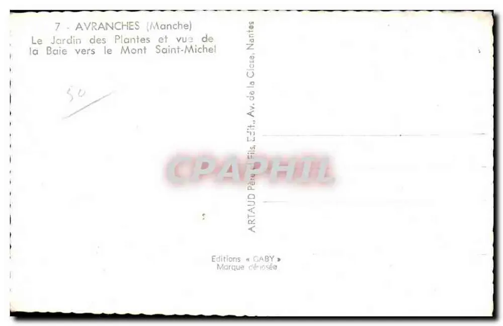 Avranches (Manche) — Der Jardin des Plantes und Ansicht der Bucht in Richtung Mont Saint-Michel — Editions Gaby - Rückseite